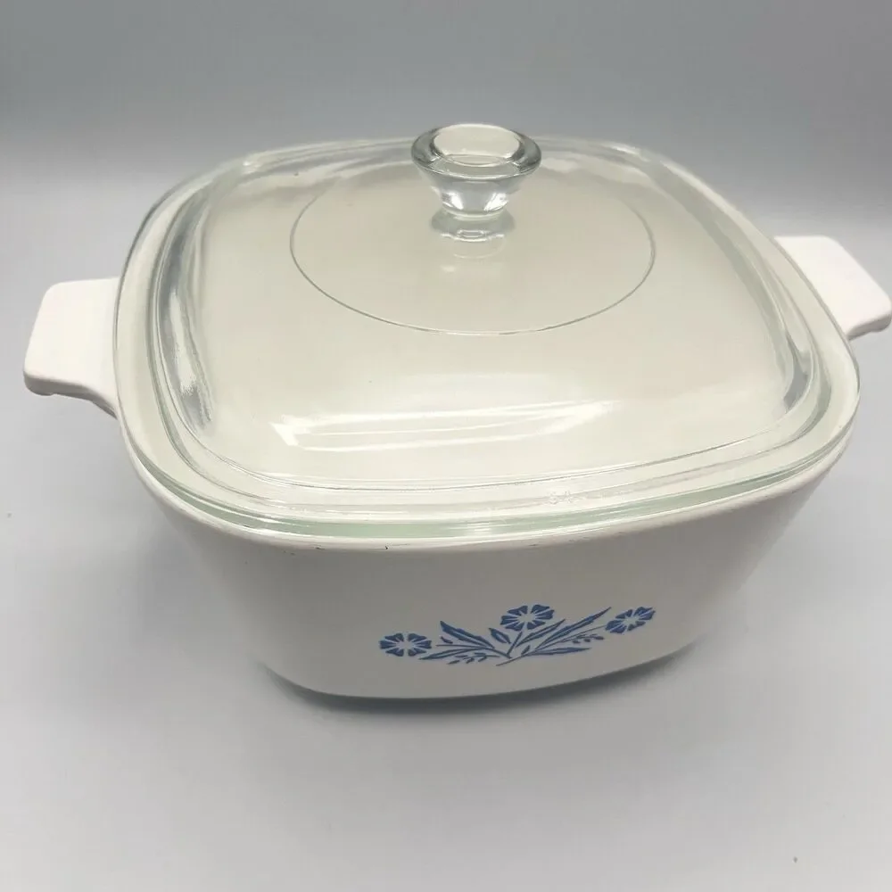 Vintage CorningWare 1 3/4 Qt P-1 3/4-B Casserole Lid P-7-C Cornflower Blue 1966